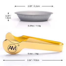 AM Metal Incense Burner Dish and Metal Tong - Metal Cup (Pack of 4) and Metal Tong (Pack of 1) Use with Any Electric Or Charcoal Incense/Bakhoor Burner