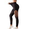BampooPanPa Women's Fishnet Fitness Shapewear Pants, High-Waisted Leggings Belly Control