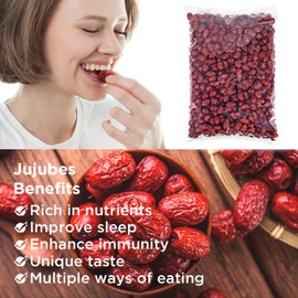 NESTLADY Premium Jujube Date, Chinese Red Date, (Hong Zao), 红枣, 100% Natural, Improve sleep, Health Snack, Dried Fruit, Sweet and Chewy Net weight: 5LB, Harvested in China,Packed in USA