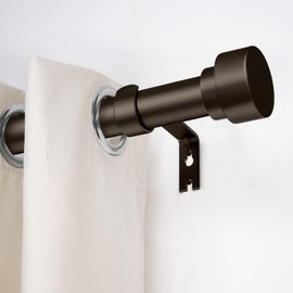 Curtain Rods for Windows 66 to 120, 1 Inch Adjustable Heavy Duty Long Window Curtain Rod, Outdoor Curtain Rods for Patio, Drapery Rods with Simple End Caps, Size 32"-120", Antique Bronze