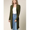 LL WSK1048 Women's Solid Casual Long Sleeve Open Front Long