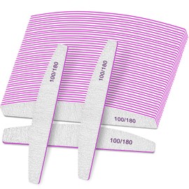 Nail File, Nail Files, 100/180 Grit Nail Files for Gel Nails, 25 Pieces Professional Nail Files for Acrylic Nails, Double-Sided Emery Board Nail File Set for Nail Studio