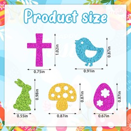 200PCS Easter Confetti Purple Gold Green Blue Bunny Chick Cross Easter Egg Decor Confetti Easter Glitter Paper Confetti for Easter Decoration Spring Gifts Cards Easter Party Favor Table Decoration