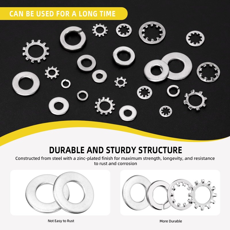 Mardatt 400Pcs 304 Stainless Steel Spring Lock Washer, 6# 8#