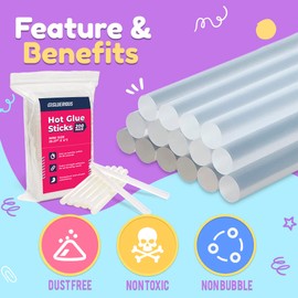 Mini Hot Glue Gun Sticks (Bulk Pack of 200) - 4" Length, 0.27" Diameter - Multi-Purpose for DIY Art, Crafts, Home Decoration, Sealing, and Repairing - Compatible with Most Glue Guns