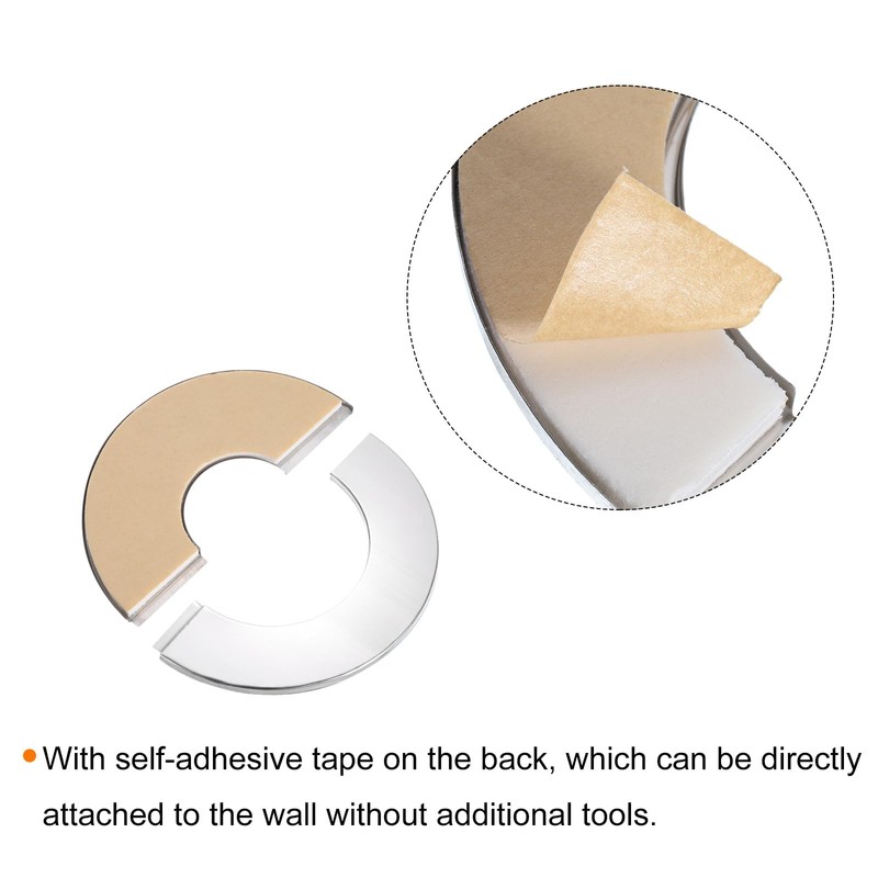 sourcing map Wall Split Flange, 2pcs 304 Stainless Steel Round