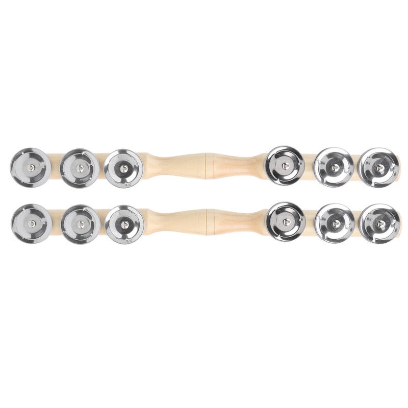 2Pcs Children Percussion Musical Toy Wooden Hand Bell Rattle Shaker
