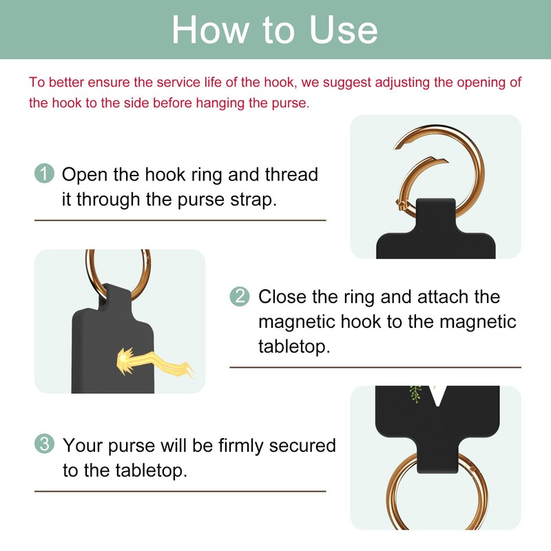 MAGTOBO Magnetic Purse Holder with Strong Magnetism, Heavy Duty Handbag