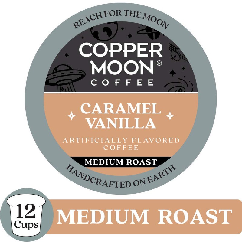 Copper Moon Caramel Vanilla Blend, Medium Roast Coffee Pods Compatible