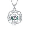 PROESS Scottish Thistle Necklace 925 Sterling Silver Celtic Knot Necklace