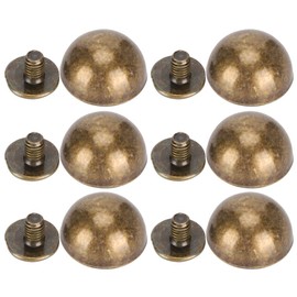Leather Rivets, 30 Sets 12MM Mushroom Dome Nailhead Studs Screw Button Cap Handbag Feet Accessories Bronze Coloured for Clothes Bag DIY Clothing Purse Bags Shoes Belts Wallet Craft Repair Decoration
