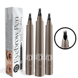 Plumón para Cejas Efecto Microblading, Dibujo pelo a pelo, Impermeable, Larga duración, Maquillaje para cejas. 3 Piezas COLOR RUBIO CENIZO