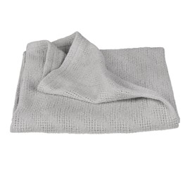 roba Lil Planet Baby Blanket in Knitted Look, 80 x 80 cm, for Girls and Boys, Organic Cotton, GOTS Certified, Grey
