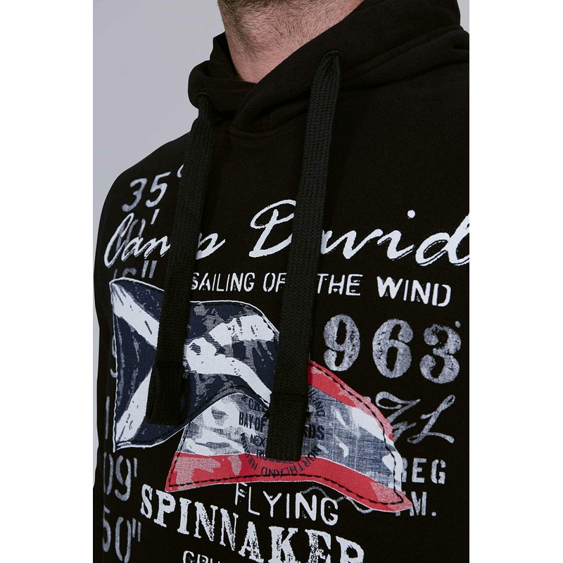 Camp David Men's Hooded Sweatshirt with Sailing Print - Casual