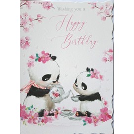 Wishing You A Happy Birthday. Cute Panda Bear Card