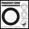 60Pcs Polka Dot Paper Plates, Assorted Black White, 9 Inch