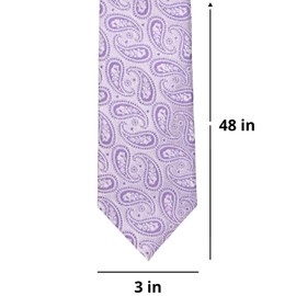 tiemart Boys' Neckties for 8 to13 years old (Thistle Purple Darlene Paisley)