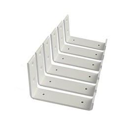 Shelf Brackets 6 Pack Heavy Duty Floating 5.5"L x 4.0"H x 1.5"W White Metal Shelves Wall Mounted Rustic Iron J Shelf Brackets with Lip for DIY Open Shelving Brackets