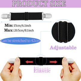 Szuoixe Pant Waist Tightener Waist Cinch Clip Belt Adjustable Elastic Pant Clip Women Men Packs (6 Pcs Black)