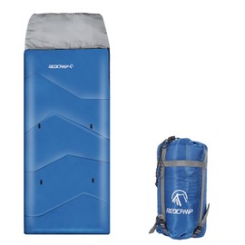 REDCAMP Kids Sleeping Bag for Boys Girls & Teens, 3 Season Cold Weather Sleeping Bag with Pillow Case for Backpacking Camping Hiking, 2.2lbs Blue