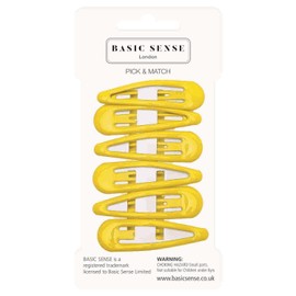 Basic Sense Epoxy Sleepies Hair Clips Metal Hairpins for Girls, Strong Hold and Durable Hair Pin, A Set of 6pcs, Yellow