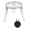 Lineslife Folding Campfire Grill Grate, Portable Stainless Steel Campfire Tripod