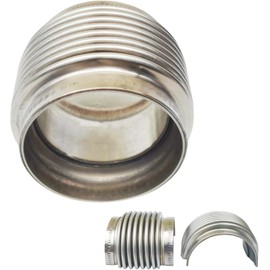 SUISFLXGRO 2.25" ID Exhaust Flex Bellows, 100% Stainless 2.5" LONG Flex Joints & Connectors