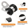 HARFINGTON 12pcs 304 Stainless Steel Cable Clamps 1/4 Inch Rubber