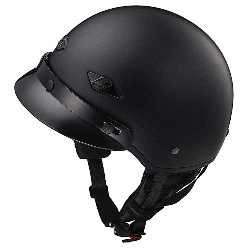 LS2 Helmets Bagger Motorcycle Half Helmet (Matte Black - X-Large)