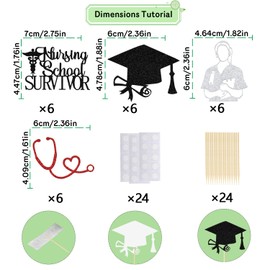 Nursing School Survivor Cupcake Toppers,Congrats Nurse Graduation Party Decorations,Future Nurse,Congrats Nurse/RN Grad Birthday Party Supplies 24 PCS