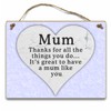 Sentimental Plaque for Mother - Mothers Day Birthday Christmas Token