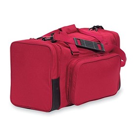 20" Blank Sports Duffle Bag Gym Bag Travel Duffel With Adjustable Strap and Removal Front Compartment (Red)