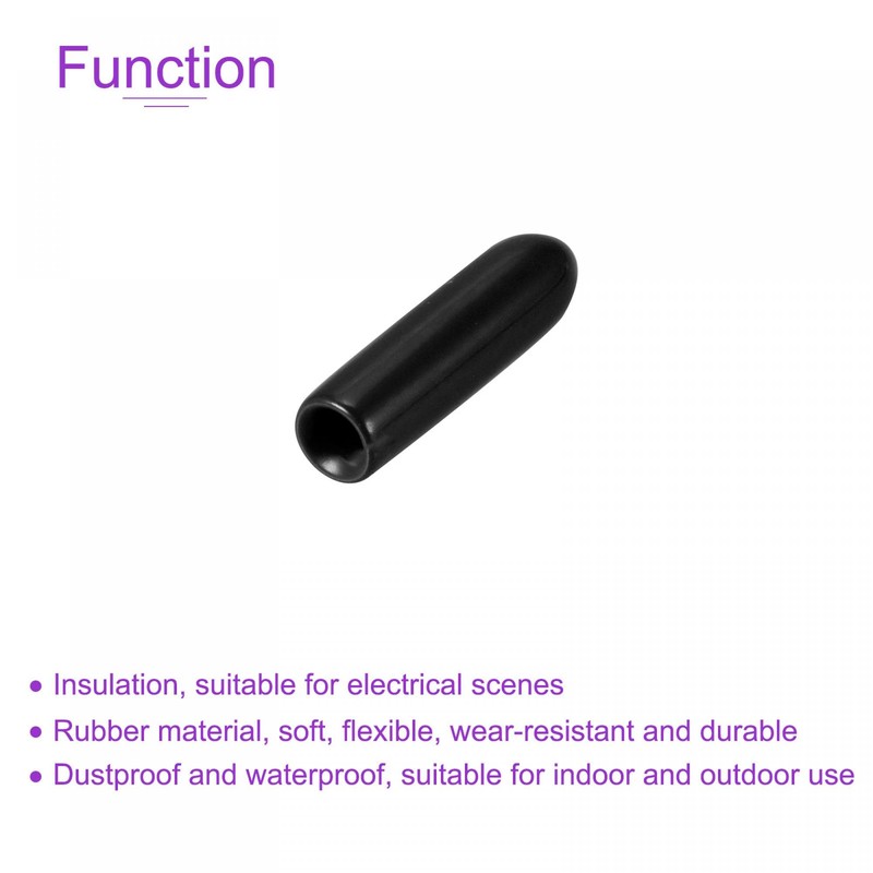 sourcing map 20 Pack 2 mm Protector Rubber End Caps