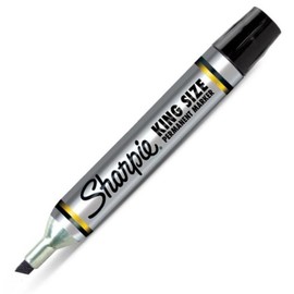 Sharpie Permanent Marker Chisel Tip Black Durable Aluminum Barrel Carded