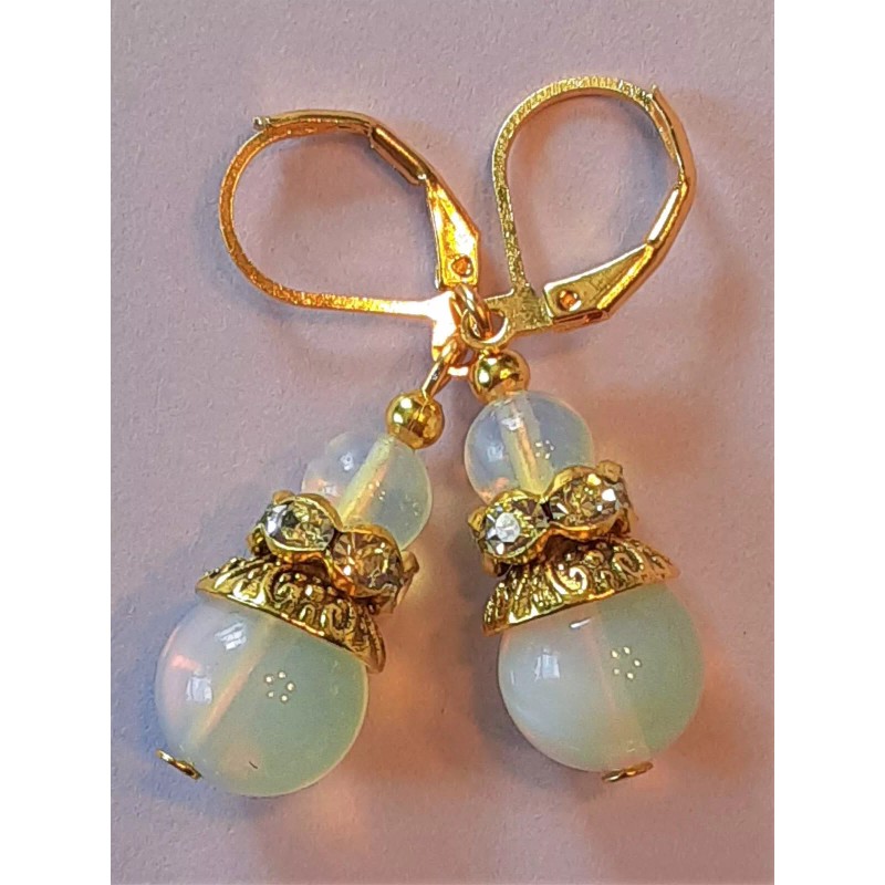 handcrafted by BeJay double OPALITE & AB Rhinestone roundel GP