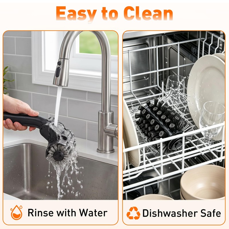 Electric Grill Brush Cordless Rechargeable Power Scrubber BBQ Grill Cleaner