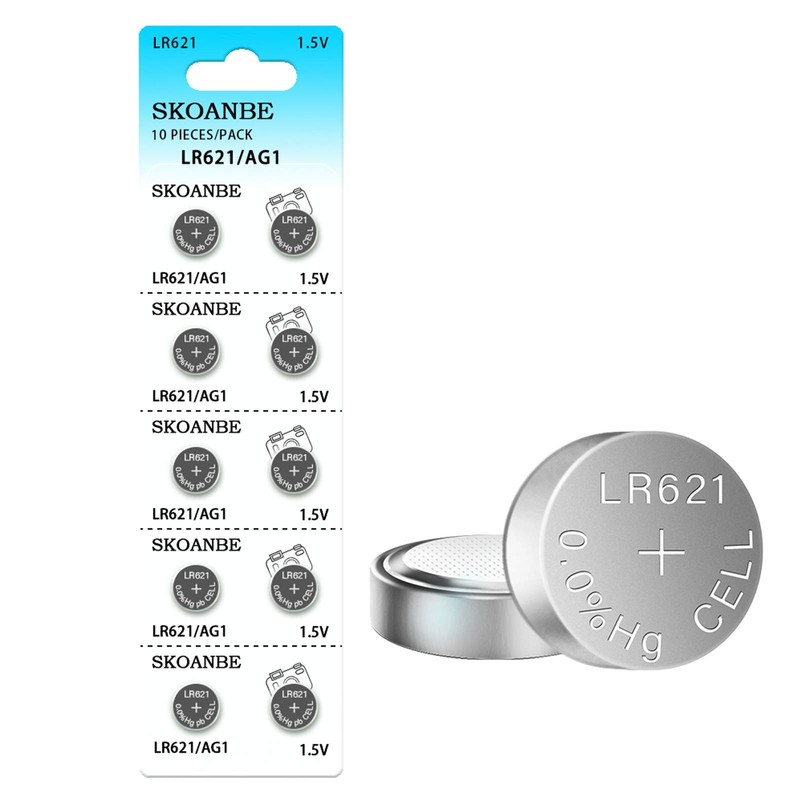 SKOANBE 10PCS LR621 AG1 SR621SW 364 LR60 164 1.5V Watch