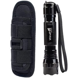 WINDFIRE WF-501B Flashlights 1200 Lumens Tactical LED Flashlight 1 Mode High Powered Handheld Torch Water Resistant Portable with Holster Duty Belt Holder (Battery Not Included)