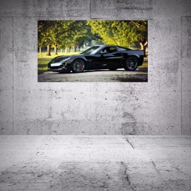 Chevy Corvette Black 36"x54" VINYL BANNER American Muscle Man Cave GARAGE SIGN