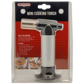 Chef Master Mini Cooking Torch, Food Torch Lighter for Cooking, Butane Kitchen Lighter with Self-Igniting Peizo Trigger, Adjustable Flame for Restaurants for Desserts, Steaks, Creme Brulee, BBQ -90269