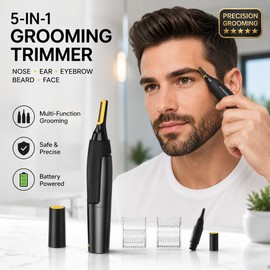 Electric Nose & Ear Hair Trimmer for Men & Women – Stainless Steel Grooming Razor for Face, Beard & Brows