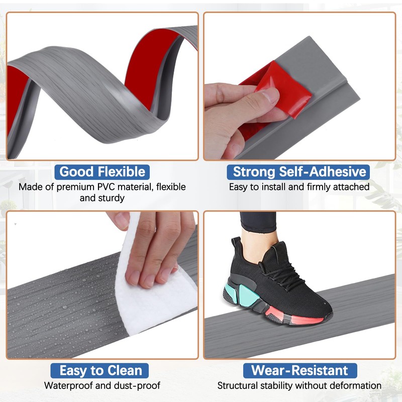 Vinyl Door Threshold Flooring Transition Strip Self Adhesive Carpet Edging