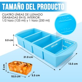 SlowTon Bandejas de Silicona para Congelador Hielo y Sopa, 2/4 Tazas Grande Moldes para Congelar Sopa con Tapa, Bandeja de Cubito de Alimento, Perfecto para Congelar Hielo Sopa Salsa Caldo Sobrantes