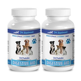 Dog Digestive Enzyme Supplements - Advanced Formula - Digestive AID - PET PROBIOTICS - for Dogs - Beef Liver Pills - 2 Bottle (120 Chewable Tablets)