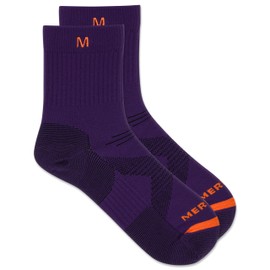 Merrell Trail Running Lightweight Socks-Unisex Anti-Slip Heel and Breathable Mesh Zones, Mid Crew-Violet, S/M (Men's 5-8.5 / Women's 5-9.5)