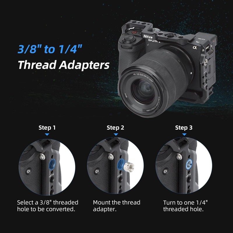 Nitze A6700 Cage for Sony Alpha 6700 Camera with Built-in