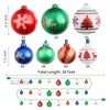 AIRIVO Christmas Tree Ball Ornaments, 28ft 25 Bulb Outdoor Christmas