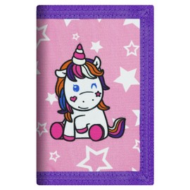 Leehoom Kids Wallet for Girls, RFID Trifold Canvas Outdoor Sports Wallet for Teen Kids,Women Festivals gifts,Birthday Gifts Wallet - Vertical Unicorn