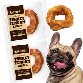 AFreschi Turkey Tendon for Dogs, Dog Treats for Signature Series, All Natural Human Grade Puppy Chew, Ingredient Sourced from USA, Hypoallergenic, Rawhide Alternative, 20 Units/Box Ring Medium