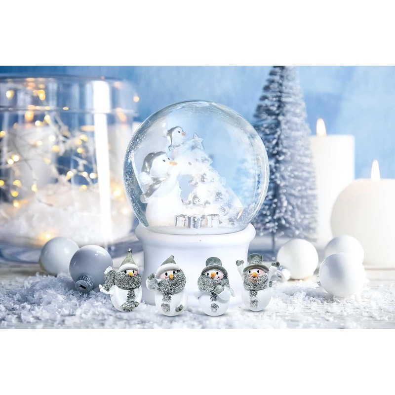 Ganz 1.5" Miniature Glittered Snowman Figurines - Set of 4